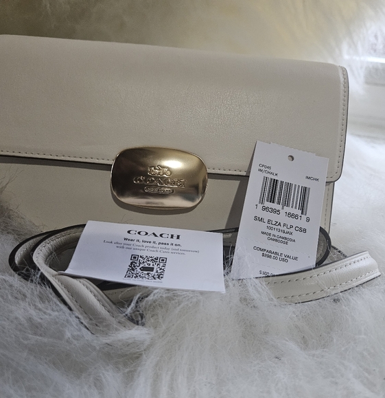 NWT Coach Eliza Cream Leather Crossbody Bag - Picture 6 of 14